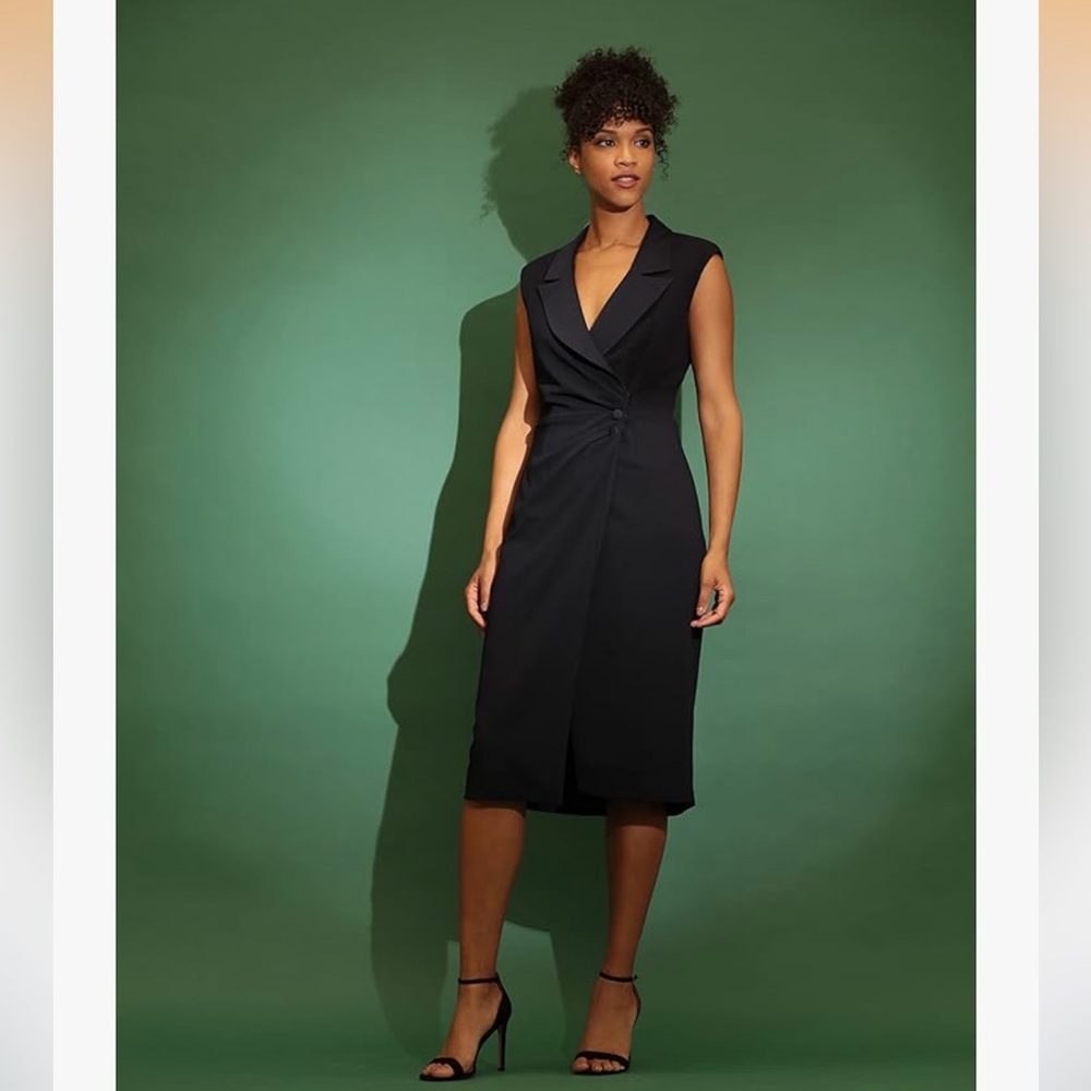 Maggy London Elegant Black Tuxedo Dress